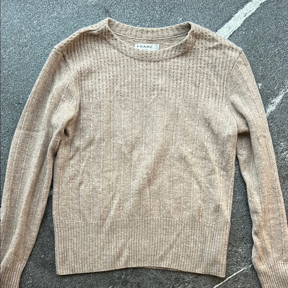 Frame Crewneck Tan Sweater